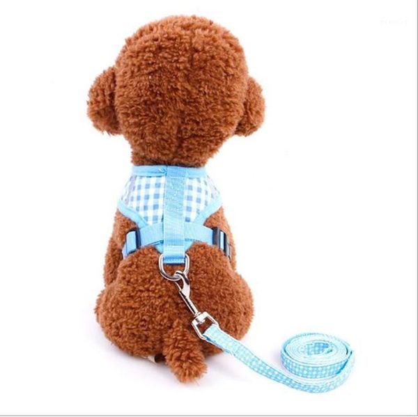 

adjustable soft breathable summer pet dog harness vest and leash for small dog collar cat pet dogs leash running chest strap1
