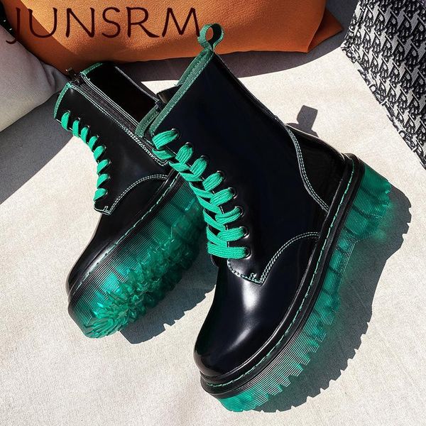 

boots women split leather shoes for winter boots shoes woman casual autumn jelly candy botas mujer female ankle, Black