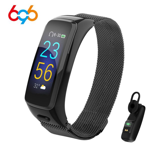 

696 by51 bluetooth гарнитура combo для вызова 7 уровень водонепроницаемый шаг пассометр сердечного ритма браслет смарт wristb