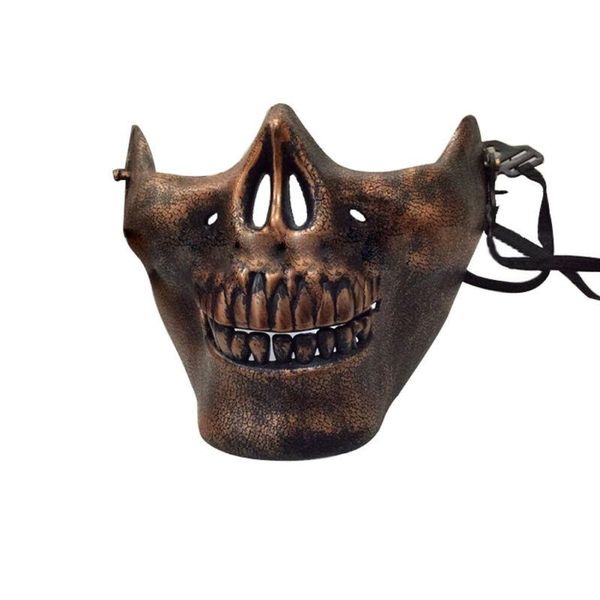 

new creative 5 color halloween black silver skeleton half skull face ball masquerade mask fashion funny party plastic masks wmtqqg petsyard
