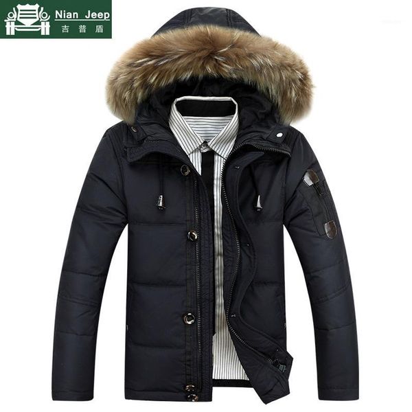 

outwear russia winter jacket men windbreaker white duck down mens jackets thick snow parkas male hombre hooded warm overcoat men1, Black