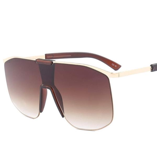 

2020 new shield oversized sunglasses women men trendy glasses vintage windproof square rimless sun glasses uv400 fml, White;black