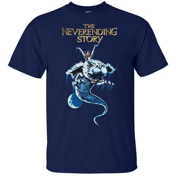 

the neverending story 1984 movie poster navy t shirt cotton sizes s 3xl short sleeves boy cotton men sport hooded sweatshirt hoodie