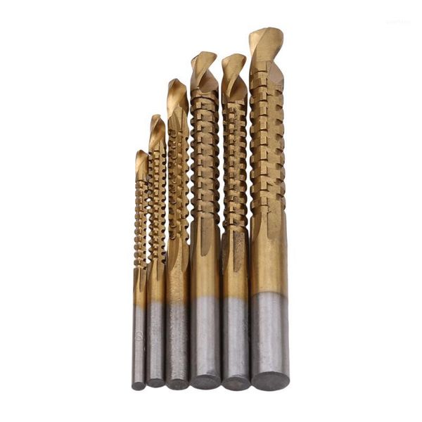 

6pcs/set high speed steel titanium-plated woodworking sawtooth drill hole metal cutting hole saw drill bit1