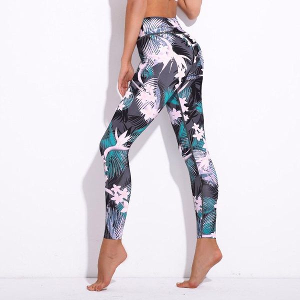 

2020 new spring high-waist women's fashion printing flower leggings yoga fitness running sports pants women's hip fitness pants, White;red