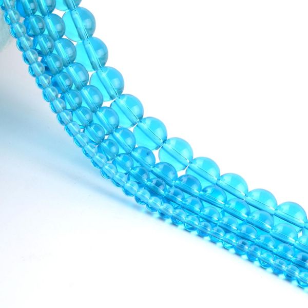 

wholesale lake blue glass crystal beads round loose spacer beads for jewelry making 4/6/8/10/12mm diy bracelet necklace