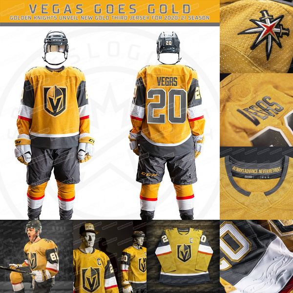 

vegas golden knights 2020 all gold third jersey marc-andre fleury mark stone max pacioretty alex tuch tomas nosek lehner reaves karlsson, Black;red