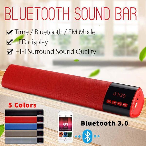 

home tv pc bluetooth soundbar speaker portable wireless subwoofer 3d surround speakers hifi support fm radio clock tf usb1