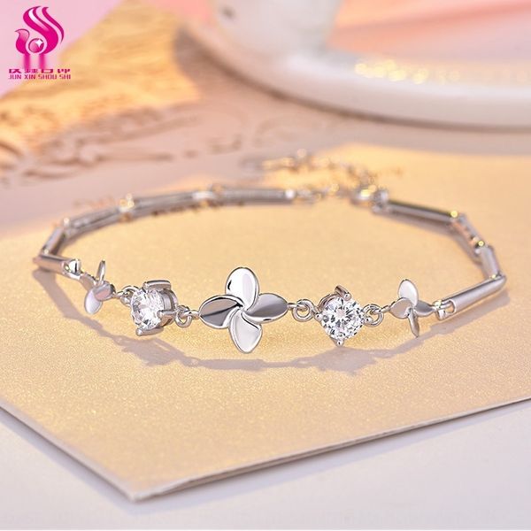 

s999 lucky sterling silver cloverbracelet cloverfor womenjapan and korea s999 lucky sterling silver clover clover cloverbracelet cloverfor w, Golden;silver