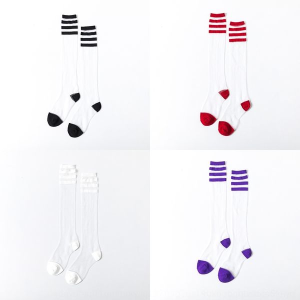 

gmpeu internet card transparent silk stockingscard thin heap striped glass silk calf ins red stockings women's stockings socks knee-hig, Black