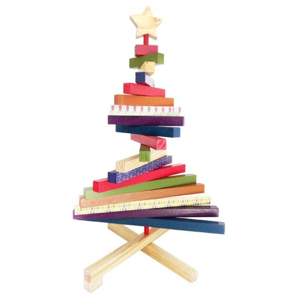 

christmas decorations party home decor colorful ornament office diy tree turning striped wooden deskbedroom living room portable