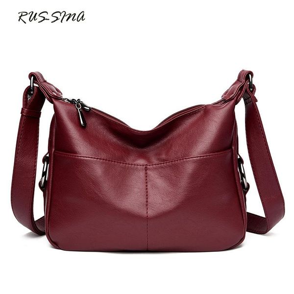 

russma 2020 women pu leather handrbag zipper shoulder bag solid large capacity tote new fashion vintage brief yns-tg-183