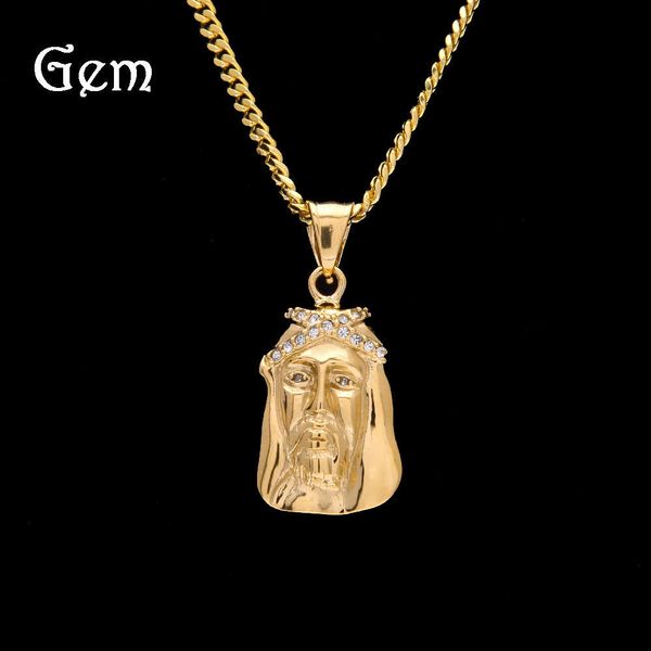 

stainless steel necklace and face pendant, Silver