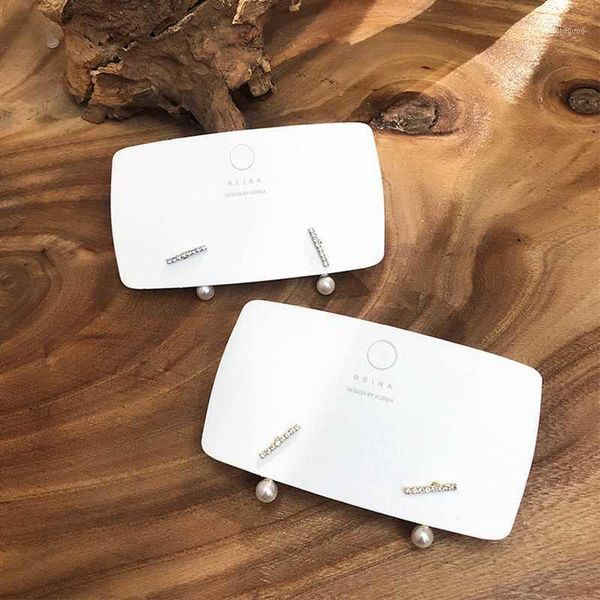 

stud fashion simple exquisite rhinestone simulated pearl earring geometric gold silver color for women wedding party jewelry1, Golden;silver