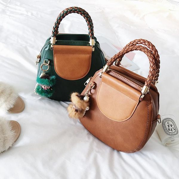 

2020 new korean fashion handbag shell bag tide hit color wild woven handbag shoulder diagonal handbags