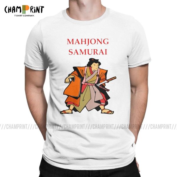

sport mahjong samurai t-shirt men chinese culture and entertainment games vintage cotton tees round neck t shirts plus size clothes