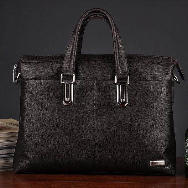 

men's genuine leather briefcase male man lapbag natural leather for men messenger bags men's briefcases