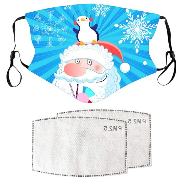 

face new washable tree print lighting christmas protection mask reusable breathable filter party holiday snowman