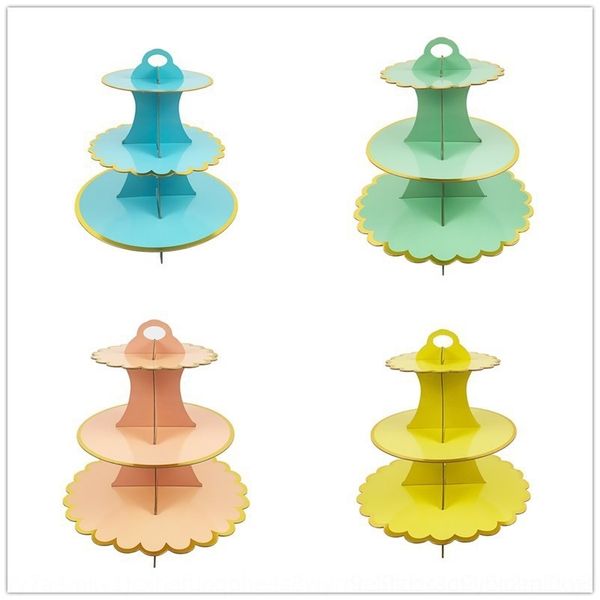 

eevw7 distribution rack high-grade gilding paper three-layer cake tray cake tray rack creative dessert display supplies table table dpyct