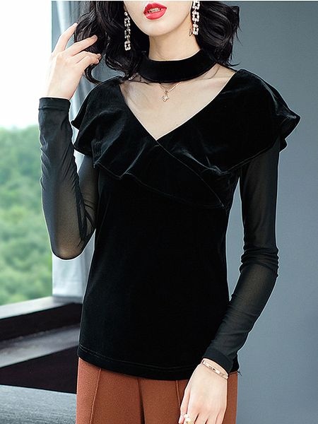 

winter autumn and new fashion solid goal slender babes shirt for women with long sleeves round wild neck k001, White