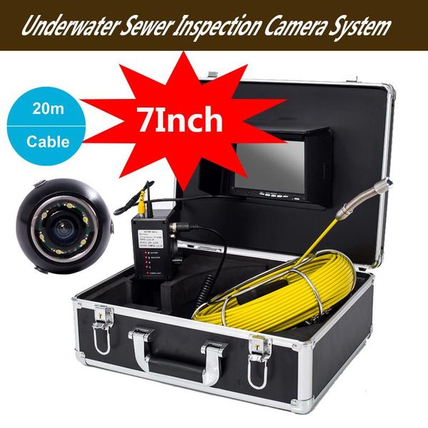 

17mm camera head 20-50m cable reel underwater sewer inspection camera system 7inch digital high resolution screen monitor