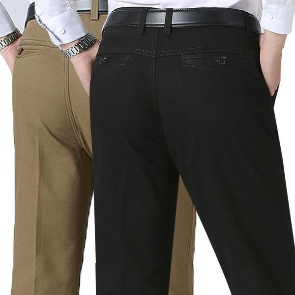 

new men's middle-aged casual pants in autumn and winter 2020, Black