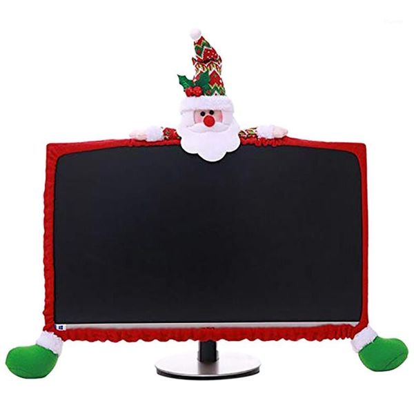 

christmas computer monitor cover cute claus decoration for home office gift1