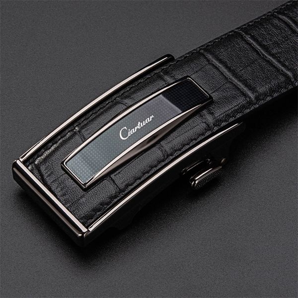 

ciartuar leather belt automatic buckle belts for mens cow genuine leather men designer belt fashion strap luxury y200513, Black;brown