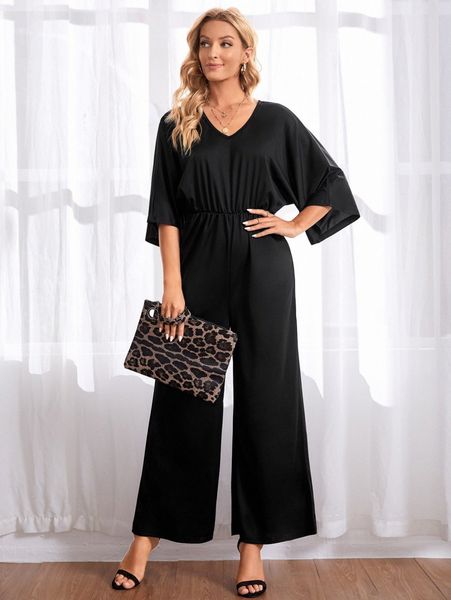 

emery rose cut out back dolman sleeve wide leg jumpsuit m3ld#, White