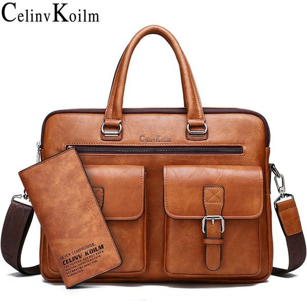 

celinv koilm men business bag for 13'3 inch lapbriefcase bags set handbags leather office bags totes male c1016