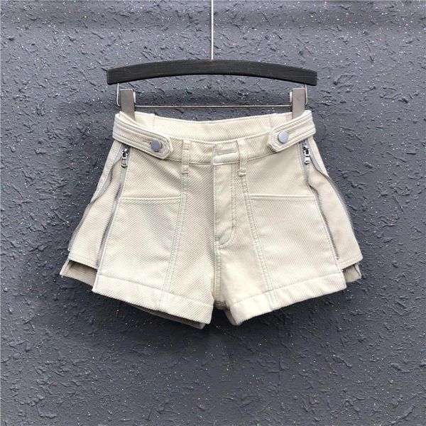 

women's shorts woman high waist cotton a-line wide-leg short jeans korean style smoky gray female loose denim trousers 2021 summer, White;black