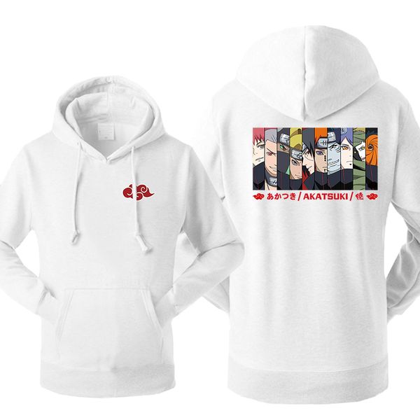 

men's nrauto hoodies sweatshirt akatsuki tracksuit japan anime fleece hooded streetwear harajuku sportswear winter warm pullover, Black