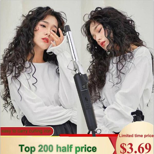 

16mm curling iron hair curler professional hair curl irons hair curler styler styling tools easy to carry for women stud wmtxgh, Silver