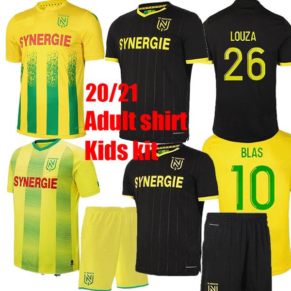 

2020 2021 fc nantes soccer jersey shirt kids kit thailand home away simon louza a toure blas coco coulibaly football shirt, Black