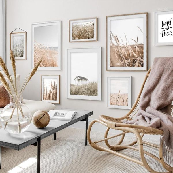 

paintings reeds wheat house leaf nordic posters and prints wall art canvas painting pictures for living room scandinavian home decor1
