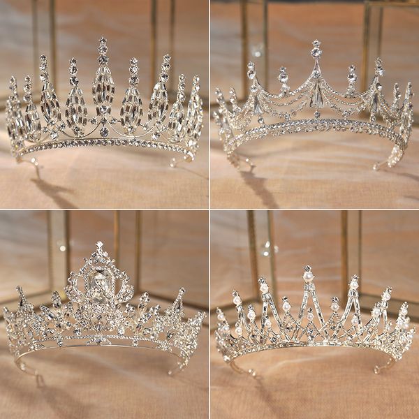 

ete bridal headdress new exquisite crystal diamond semicircle crown wedding princess studio pgraphy hair accessories, Silver