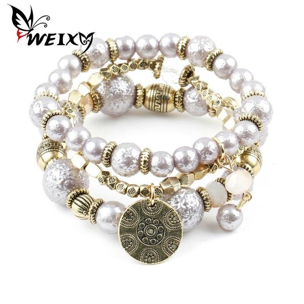 

3pcs/set designer bohemian candy color multilayer beads bracelet bangles jewelry for women 2020 gift pulseras mujer wrist band, Black