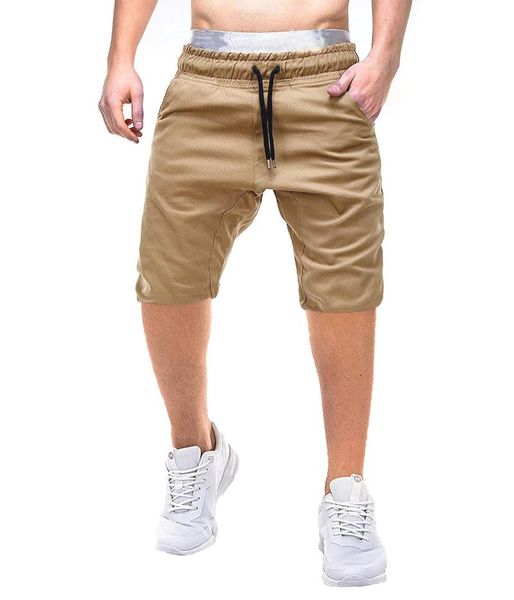 

men's shorts large size pure color lace-up casual men, White;black