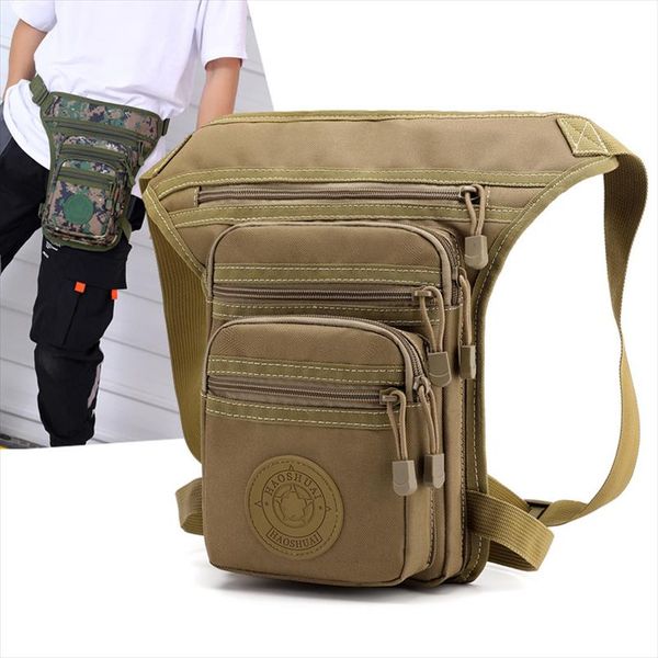 

male hip thigh fanny pack military camouflage motorcycle rider multi pockets shoulder bags men nylon waist leg bag