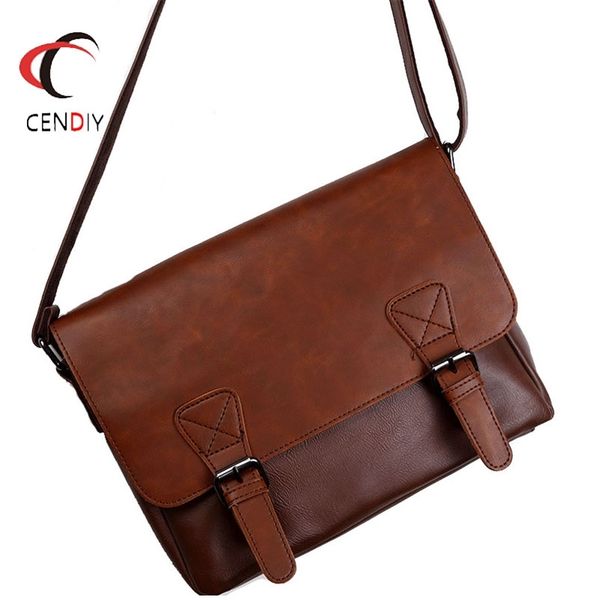 

business men briefcase messenger bags vintage leather shoulder bag for male brand casual man laphandbags travel bags 220124