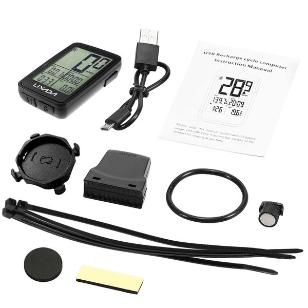 

lixada bike computer speedometer usb rechargeable wireless bike cycling computer bicycle speedometer odometer with led backlight
