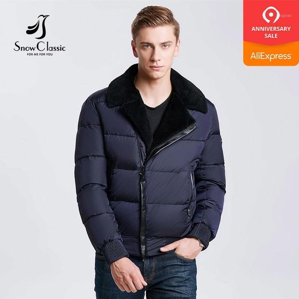 

snowclass2020 winter models men fashion lapel warm business casual hair collar jacket cotton tide european trend skin decoration1, Tan;black
