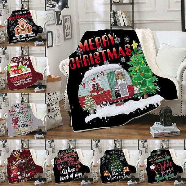 

christmas blanket for kids 3d printing thick sherpa fleece blankets soft warm sofa throw blanket sleeping quilt blanket 130*150cm