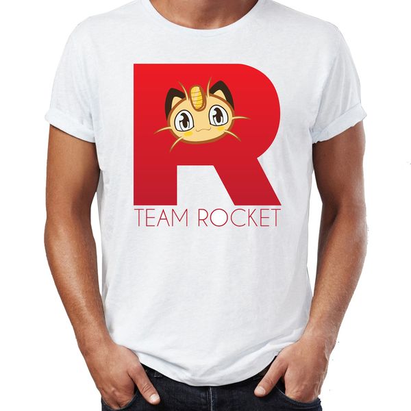 

men's t shirt team rocket maneki meowth funny awesome artwork drawing printed tee sport hooded sweatshirt hoodie