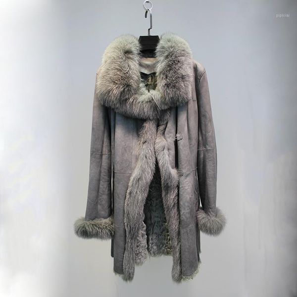 

women's winter fashion luxury fur collar lamb sheep fur wool lining coat jacket1, Black;brown