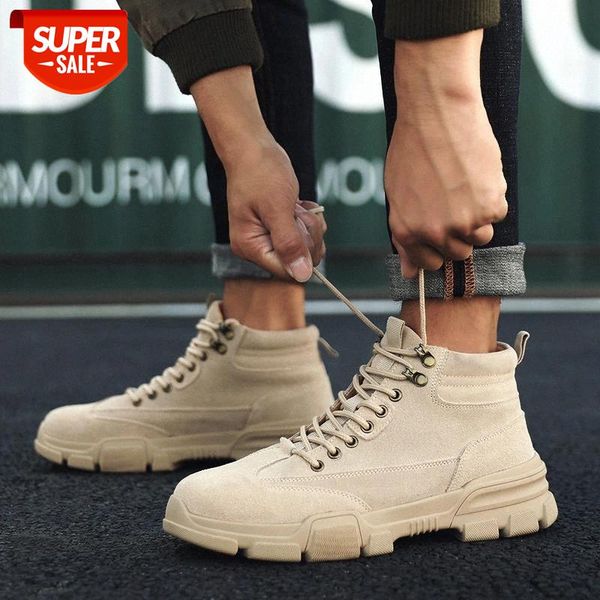

new men high-shoes men shoes casual fashion boots leather boots lace-up ankle #ix3a