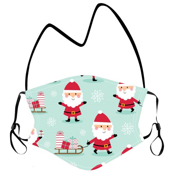 

face cartoon hanging christmas neck santa kids clause elk snowman dust washable mouth masks with lanyard xmas mask