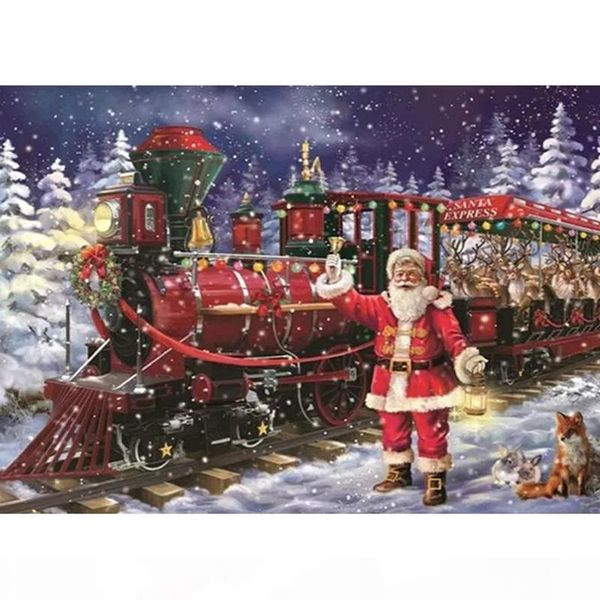 

embroidery santa round full drill diamond painting cross stitch rhinestone diamond mosaic christmas children's gifts