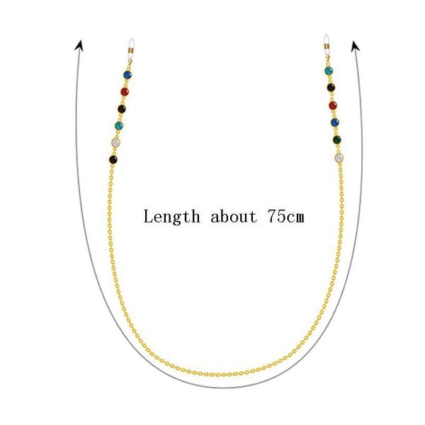 

1pc chic sunglasses chain women colorful clear zircon rose gold color anti-slip eyeglass cord rope strap lanyard for jlljzp