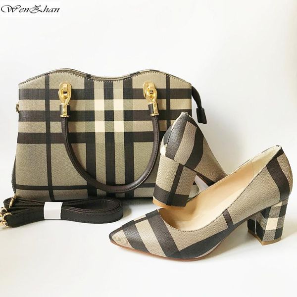 

latest soft heel shoes with matching bag wenzhan good leather heel pointed toe women shoes with pretty handbags 36-43 a201-13, Black